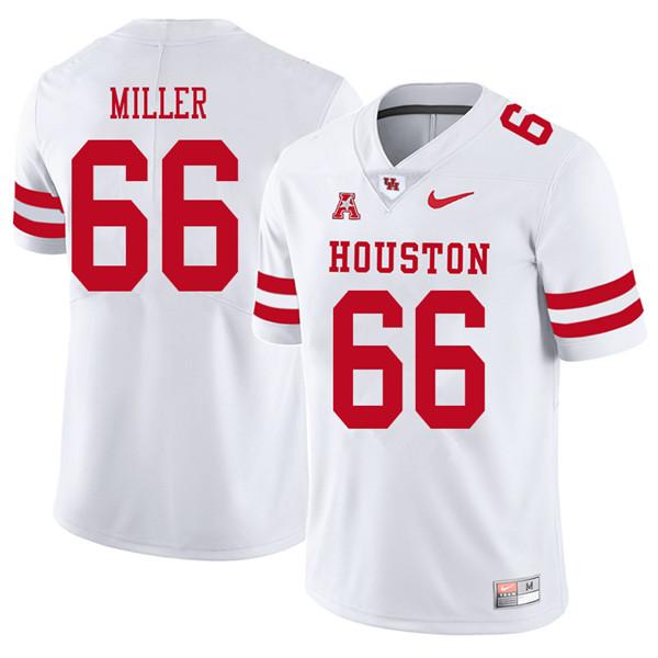 2018 Men #66 Cole Miller Houston Cougars College Football Jerseys Sale-White